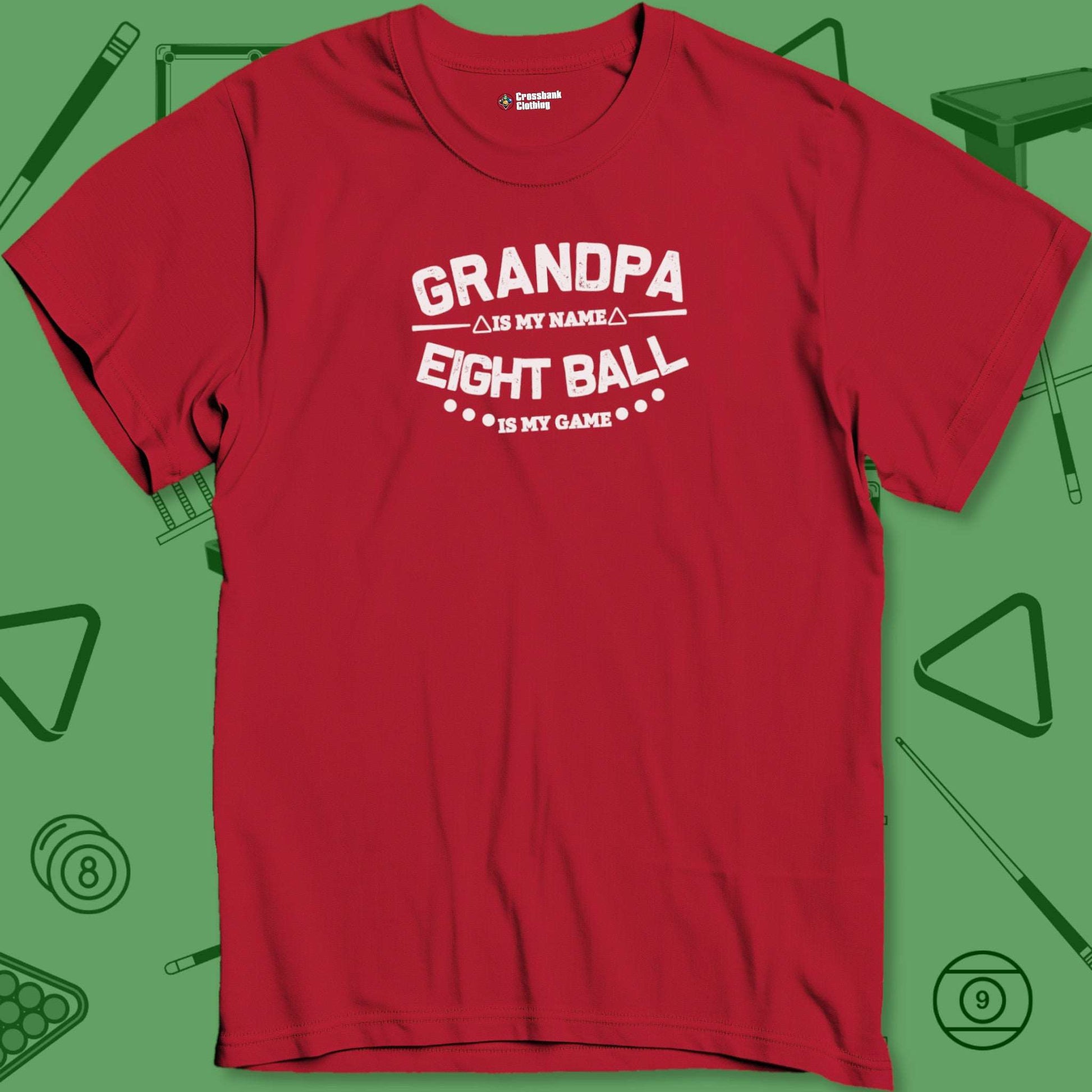 A T-Shirt with billiards-themed design from Crossbank Clothing