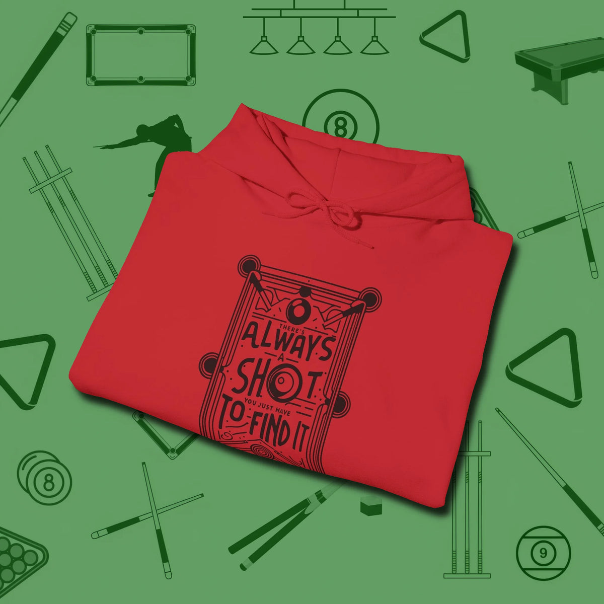 Always A Shot Hoodie, folded view, in Red table-tested, street-approved style