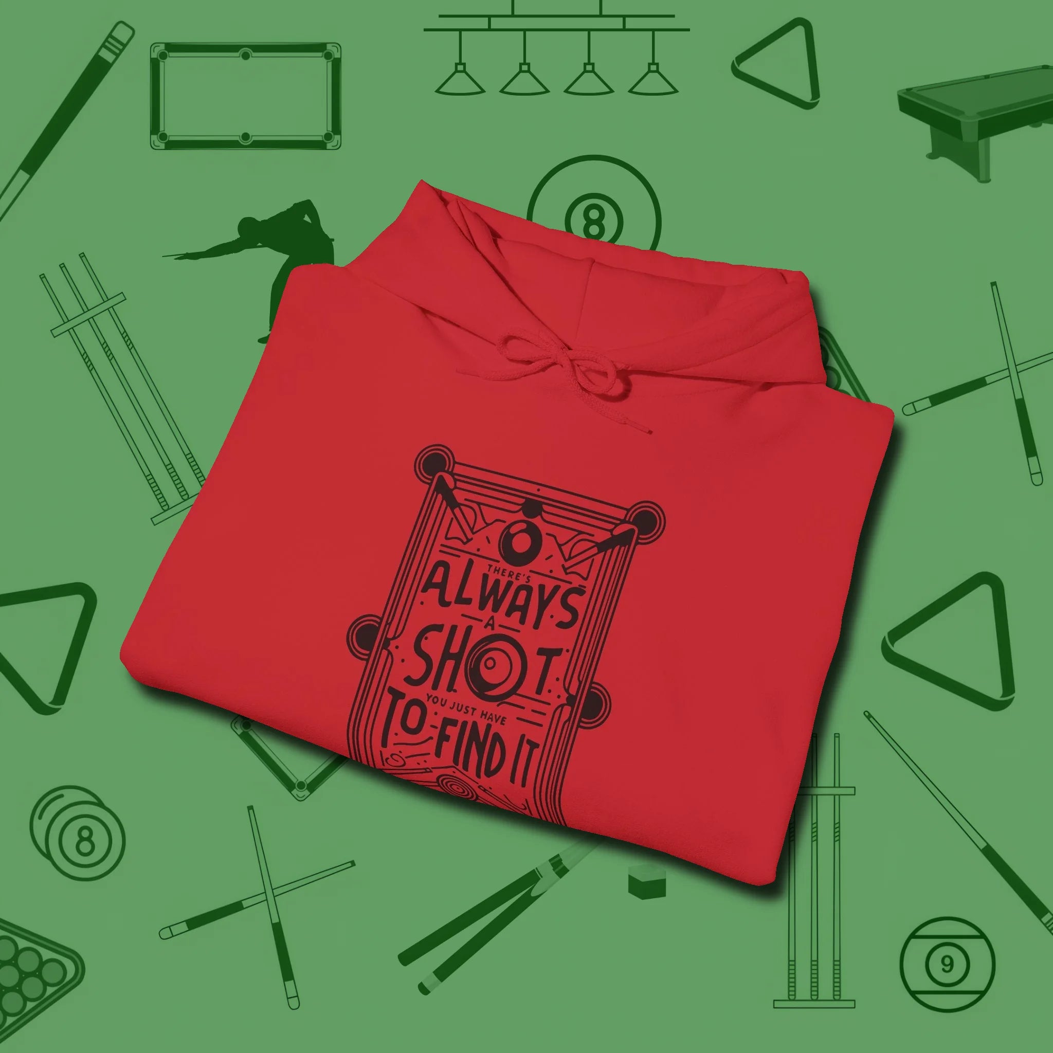 Always A Shot Hoodie, folded view, in Red table-tested, street-approved style