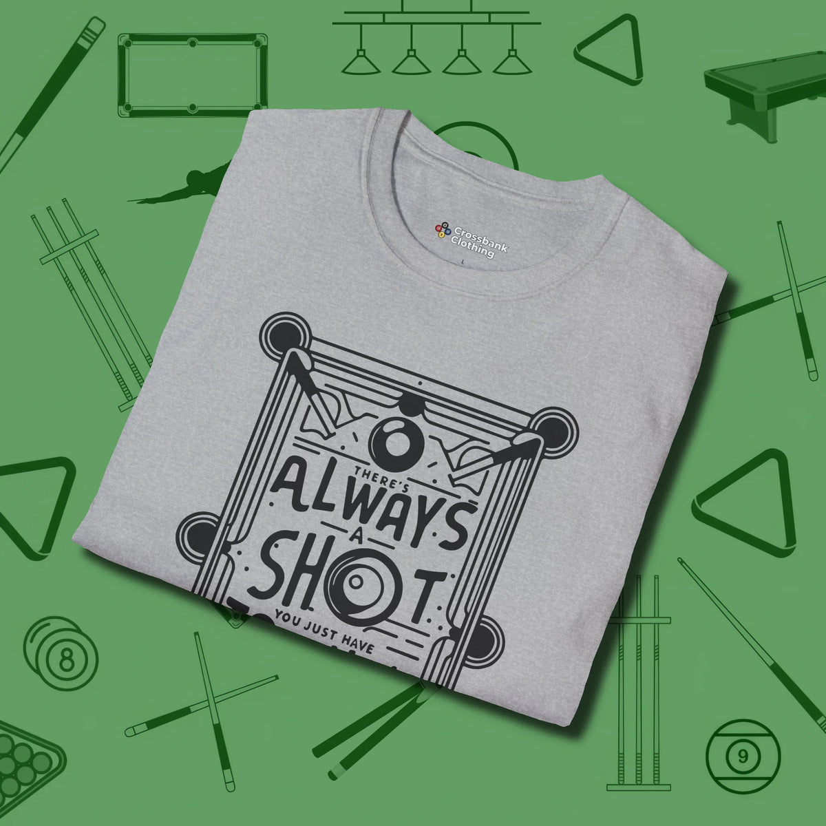 Always A Shot T-Shirt, folded view, in Sport Grey a clean fit for the dirtiest safeties