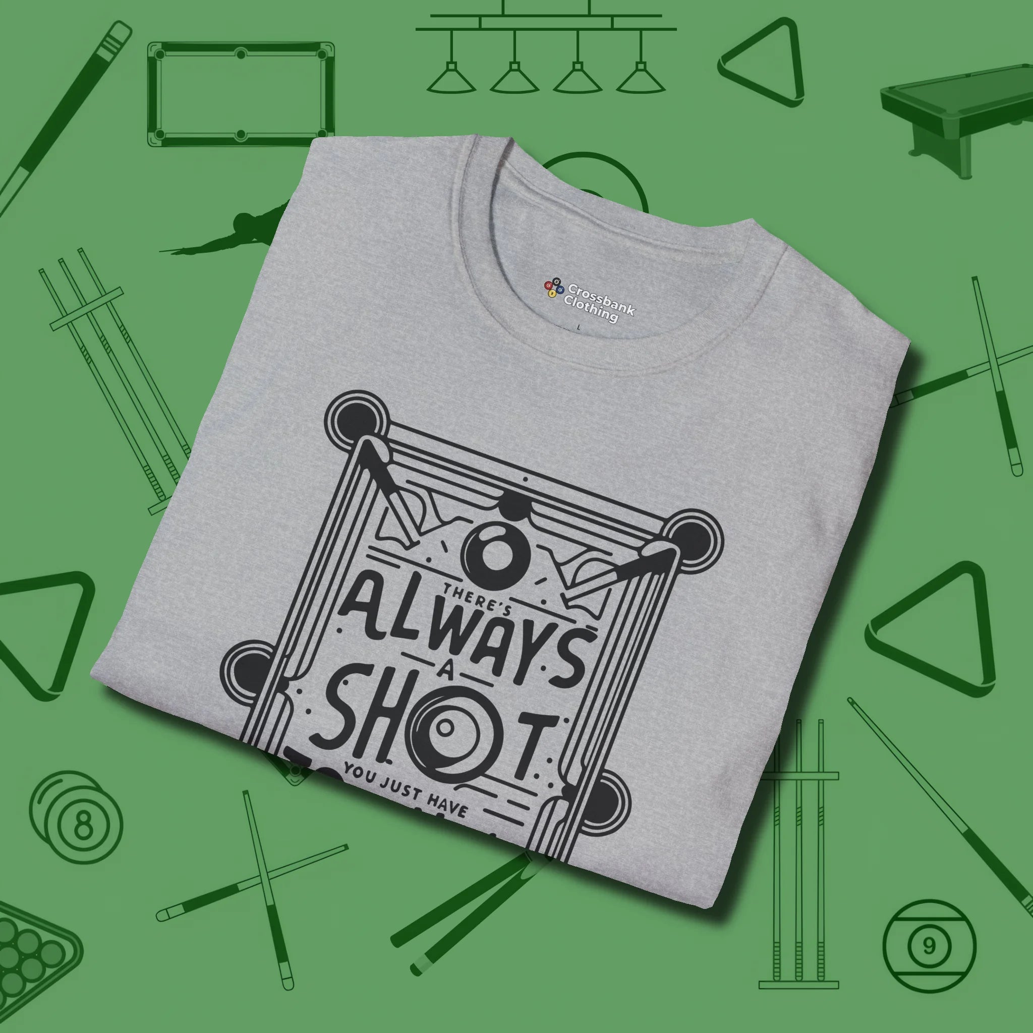 Always A Shot T-Shirt, folded view, in Sport Grey a clean fit for the dirtiest safeties