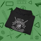 Badass Hoodie, folded view, in Black your go-to shirt for league night victories