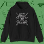 Badass Hoodie, front view, in Black subtle drip for serious shooters