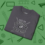 Badass T-Shirt, folded view, in Charcoal confidence stitched in every seam