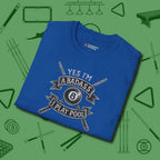 Badass T-Shirt, folded view, in Royal make every shot — and outfit — count