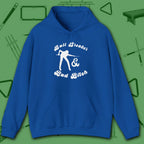 Ball Breaker & Bad Bitch Hoodie, in Royal color, billiards hoodie, front view