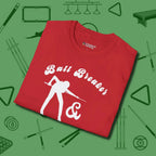 Ball Breaker & Bad Bitch T-Shirt, folded view, in Red cool under pressure, hot on the eyes