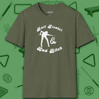 Ball Breaker Bad Bitch T-Shirt, in Military Green color, billiards shirt, front view