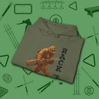 Bigfoot Rack 'em Pool Hoodie, in Military Green color, billiards hoodie, folded view