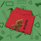 Bigfoot Rack 'em Pool Hoodie, in Red color, billiards hoodie, folded view