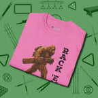 Bigfoot Rack 'em T-Shirt, folded view, in Azalea stitched for cue discipline and cool confidence