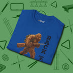 Bigfoot Rack 'em T-Shirt, folded view, in Royal precise, confident, always in control