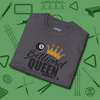 Billiard Queen T-Shirt, folded view, in Charcoal not your average 8-ball graphic tee