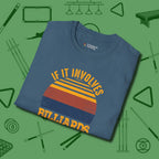 Billiards and Beer T-Shirt, folded view, in Indigo Blue table-tested, street-approved style