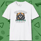 Billiards Beast T-Shirt, front view, in White where style and cue discipline collide