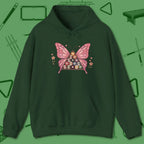 Billiards Butterfly Hoodie, front view, in Forest Green it’s not a hobby — it’s a lifestyle