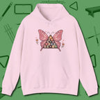 Billiards Butterfly Hoodie, front view, in Light Pink for hustlers who keep it honest