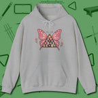 Billiards Butterfly Hoodie, front view, in Sport Grey strike fear with swagger and precision