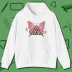 Billiards Butterfly Hoodie, front view, in White for players who live the game