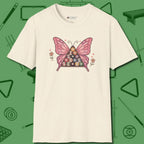 Billiards Butterfly T-Shirt, front view, in Natural perfect for players with quiet fire