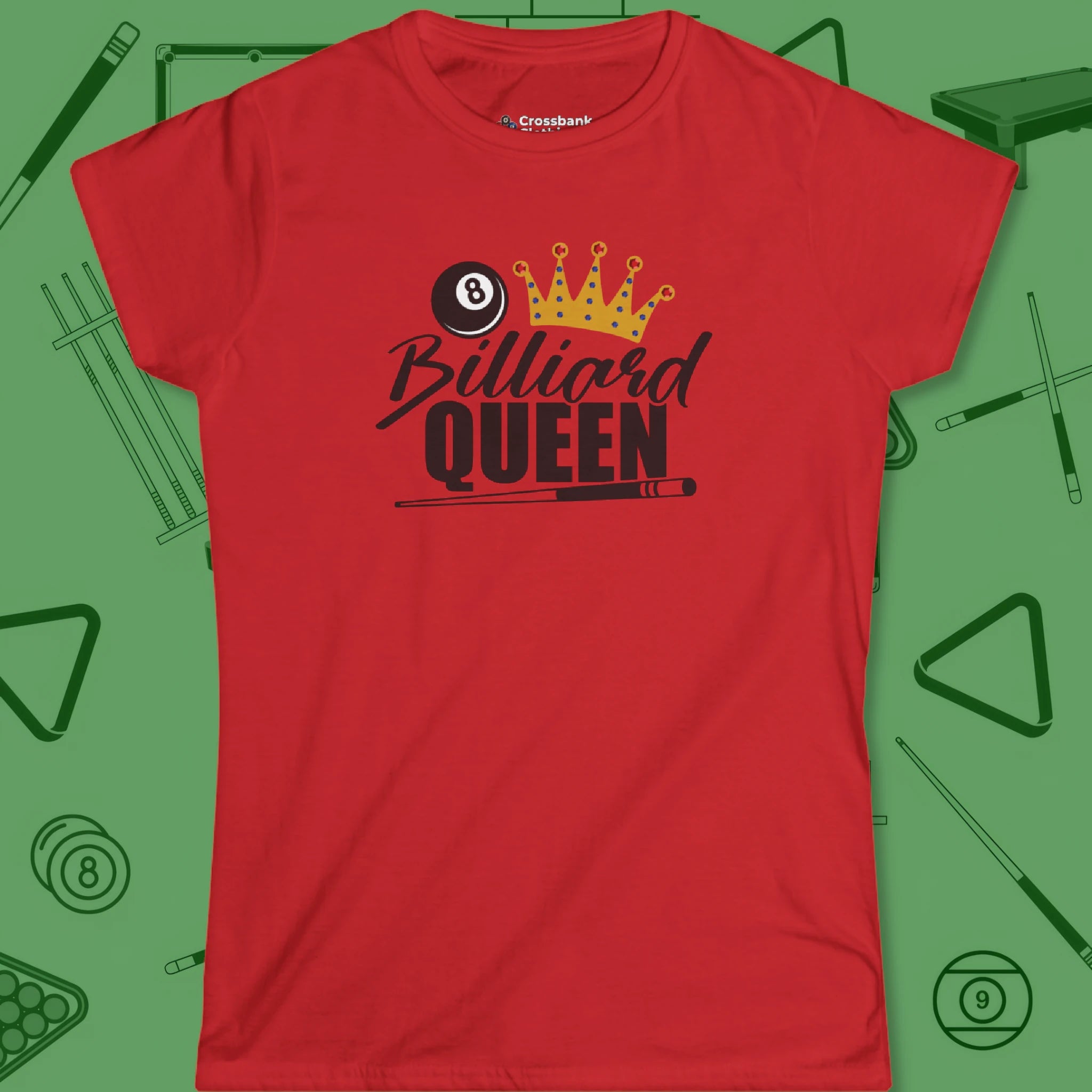 Billiard Queen Women's cut T-Shirt in Red