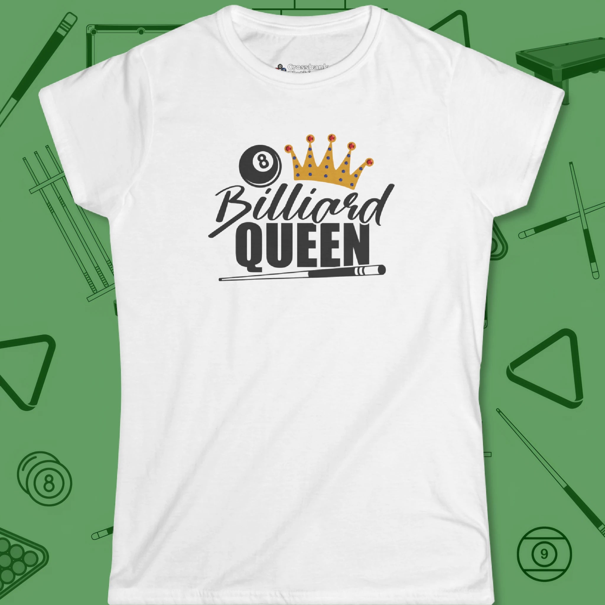 Billiard Queen Women's cut T-Shirt in White