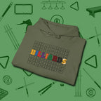 Billiards Retro Sign Hoodie, folded view, in Military Green a clean fit for the dirtiest safeties