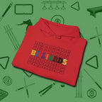 Billiards Retro Sign Hoodie, folded view, in Red smart enough for the felt and the street