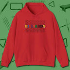 Billiards Retro Sign Hoodie, front view, in Red because pool isn’t just a game — it’s who you are