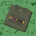 Billiards Retro Sign T-Shirt, folded view, in Military Green for shooters who dress like they play: sharp