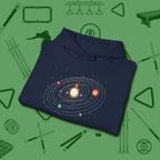 Billiards Solar System Hoodie, folded view, in Navy strike fear with swagger and precision