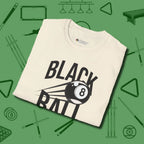 Black Ball 8-Ball T-Shirt, folded view, in Natural for players who live the game