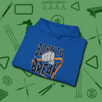 Born to Break Hoodie, folded view, in Royal like your stroke — smooth and deliberate