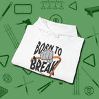 Born to Break Hoodie, folded view, in White for shooters who dress like they play: sharp