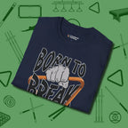 Born To Break T-Shirt, folded view, in Navy smart enough for the felt and the street