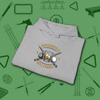 Bourbon and Billiards Hoodie, in Sport Grey color, pool hoodie, folded view