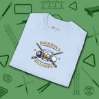 Bourbon and Billiards T-Shirt, in Light Blue color, pool shirt, folded view