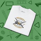 Bourbon and Billiards T-Shirt, in White color, pool shirt, folded view
