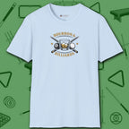 Bourbon and Billiards T-Shirt, in Light Blue color, pool shirt, front view