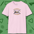 Bourbon and Billiards T-Shirt, in Light Pink color, pool shirt, front view
