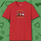 Bourbon and Billiards T-Shirt, in Red color, pool shirt, front view