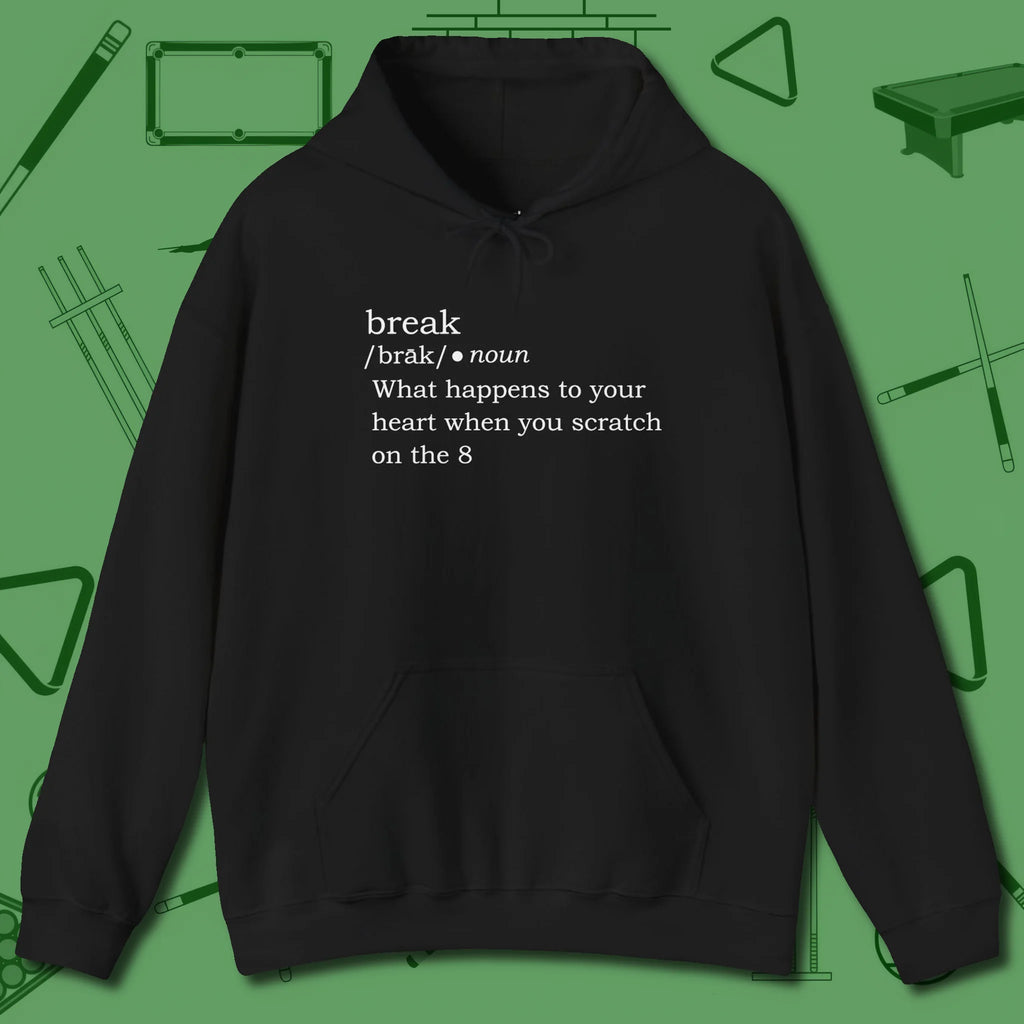 Break Defined Hoodie, front view, in Black what the real shooters wear