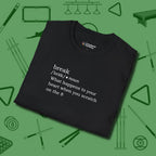 Break Defined T-Shirt, folded view, in Black an extension of your pool persona