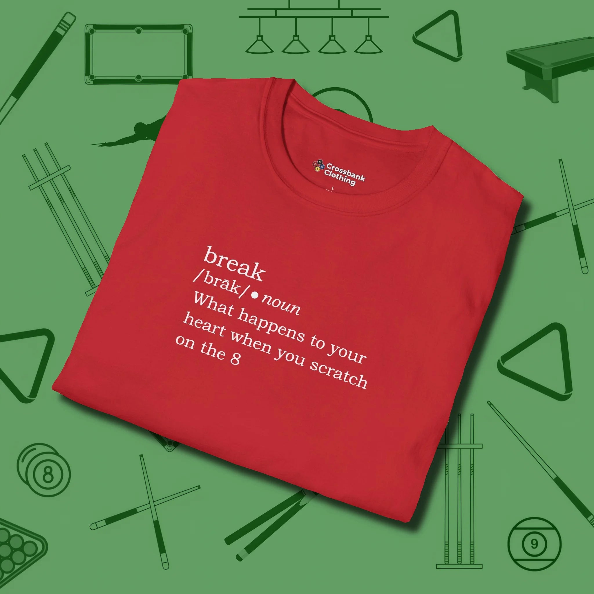 Break Defined T-Shirt, folded view, in Red it’s not a hobby — it’s a lifestyle