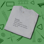 Break Defined T-Shirt, folded view, in Sport Grey confidence stitched in every seam