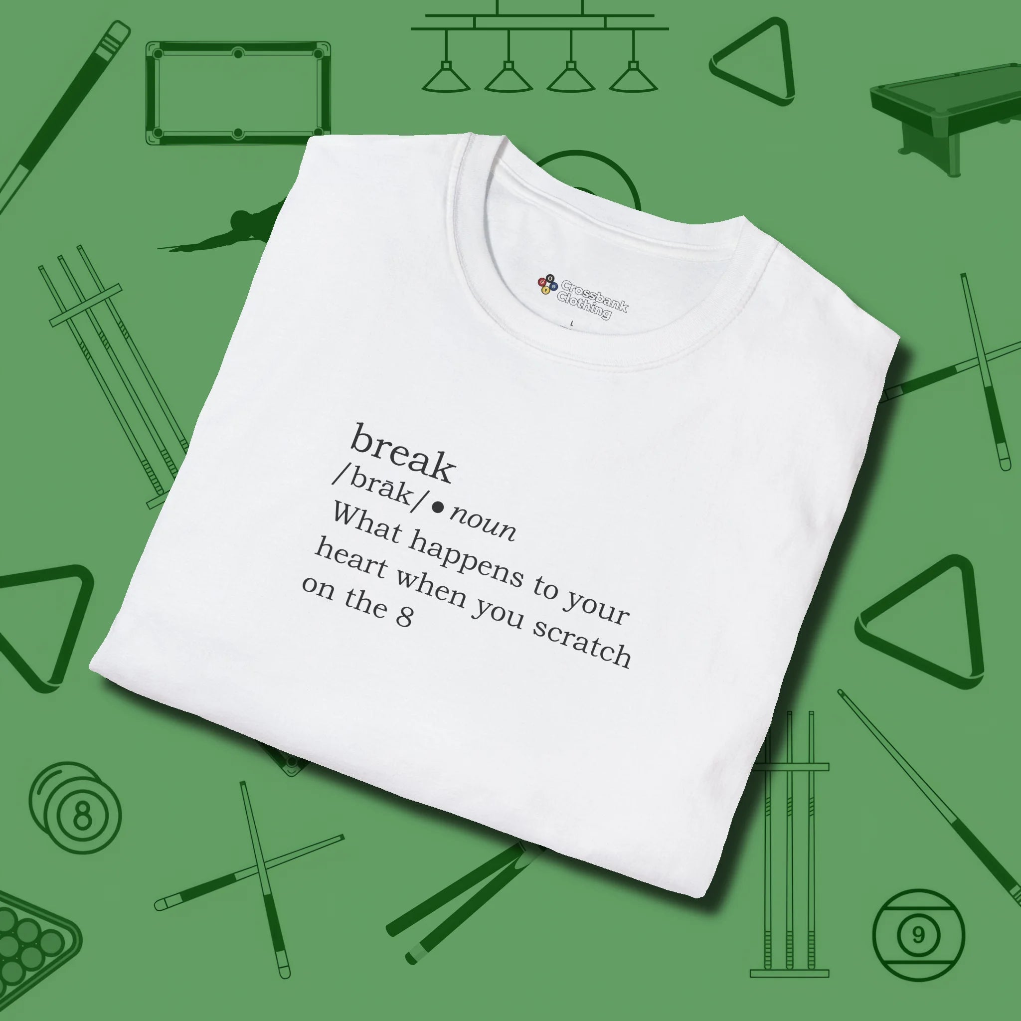Break Defined T-Shirt, folded view, in White for players who live the game