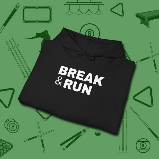 Break & Run Hoodie, folded view, in Black your secret weapon off the table