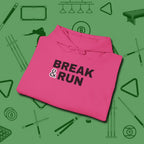 Break & Run Hoodie, folded view, in Heliconia it’s not a hobby — it’s a lifestyle