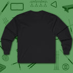 Break & Run Long Sleeve Tee, in Black color, billiards shirt, back view