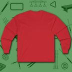 Break & Run Long Sleeve Tee, in Red color, billiards shirt, back view